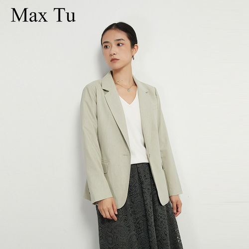 MaxTu春秋大码收腰显瘦小西装