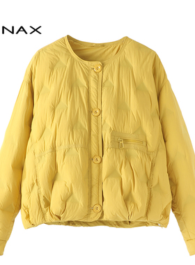 TENAX 2025冬新款宽松大码中年妈妈时尚百搭打底90鸭绒轻薄羽绒服