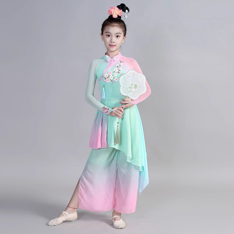 2026新款儿童古典舞演出服中国民族舞女团扇舞伞舞浓妆淡抹总相宜