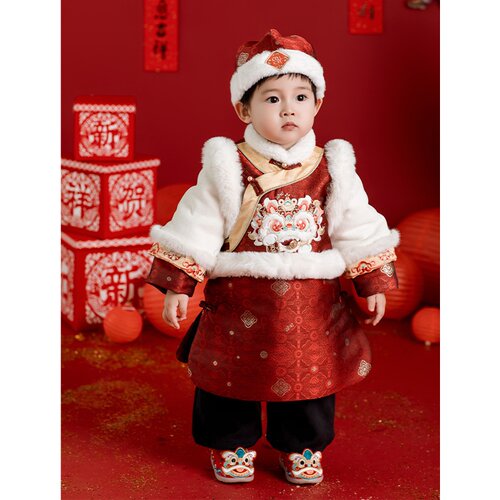 2026新款款新品男童拜年服中国风汉服古风古装刺绣23050高品