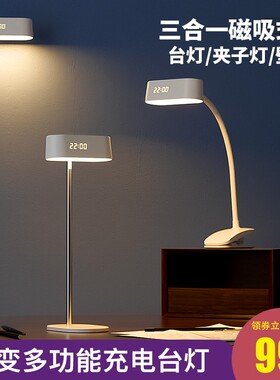 多功能学生学习专用台灯护眼充电插电两用宿舍书桌isd创意夹子灯