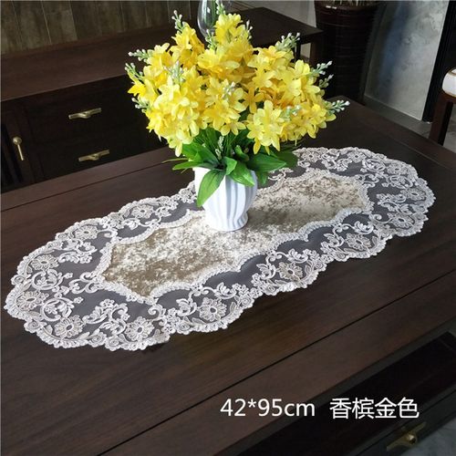 欧式绒布蕾丝桌布桌旗茶几餐桌梳妆台盖布电视柜防尘布餐垫床旗布