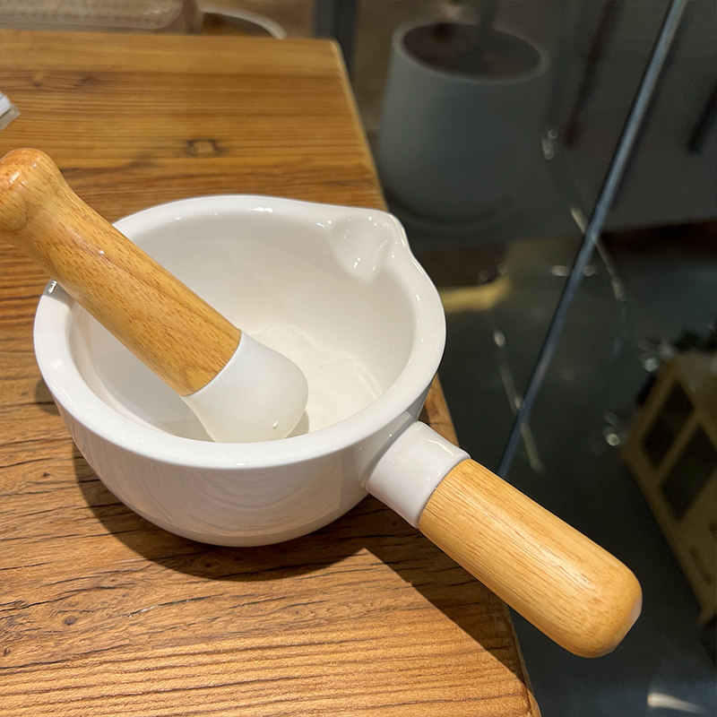 小玩意,大用处!捣碎罐捣药陶瓷石臼研钵研磨器压蒜泥辣椒家用