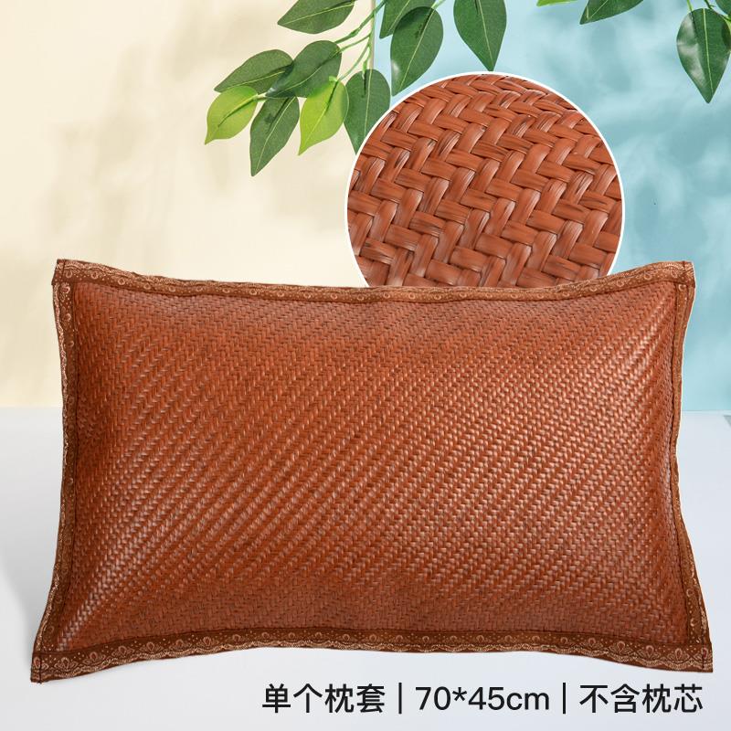 春佳枕套夏季竹席枕头套透气麻将席夏竹片床头靠枕套布筋不夹头发