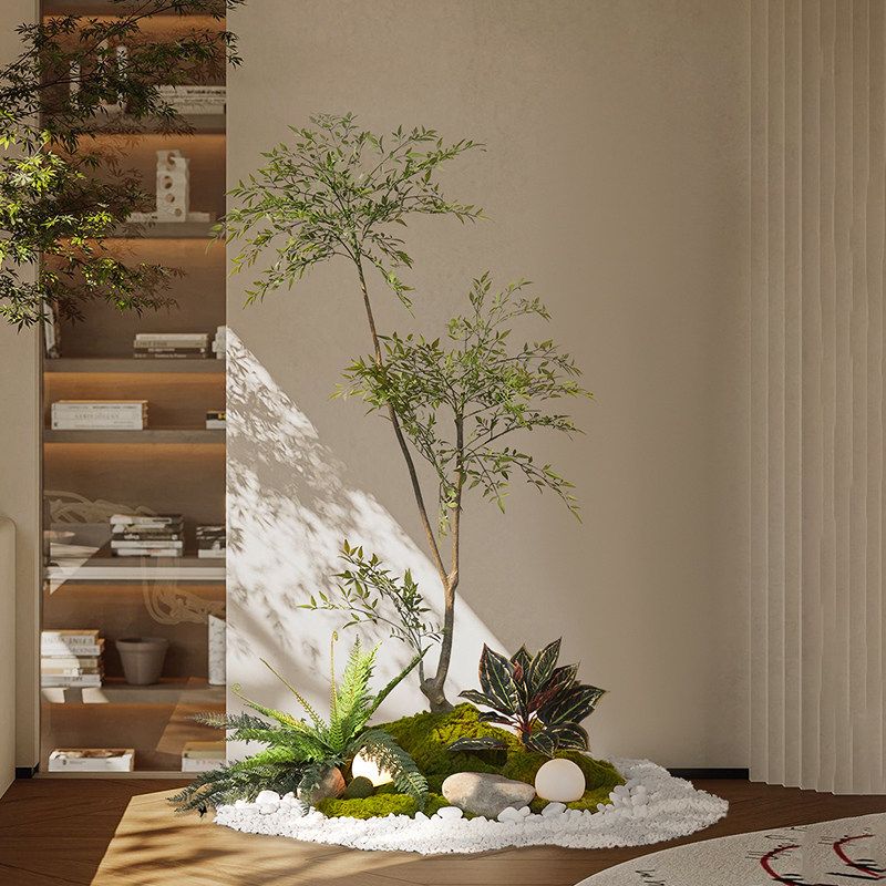 彷真绿色植物假植物微景观造景室内橱窗玄关隔断阳台楼梯角落软装