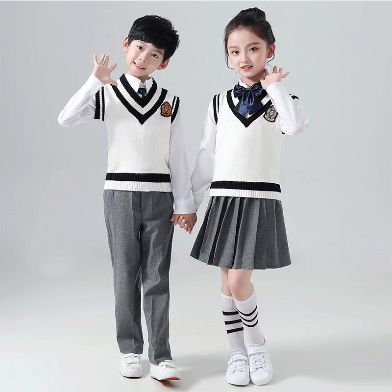 十一儿童合唱演出服男童中小学生集体诗歌朗诵演讲比赛马甲服装女
