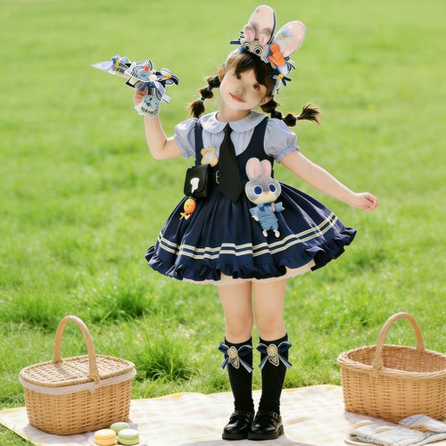 朱迪兔子警官服装儿童衣服cos女童疯狂动物城洛丽塔女六一演出服