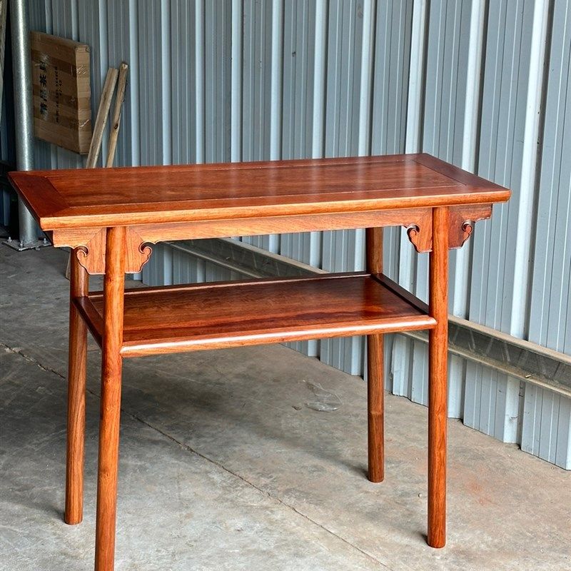 红木家具刺猬紫檀双层小条案中式平头案条桌实木供桌玄关隔断条案