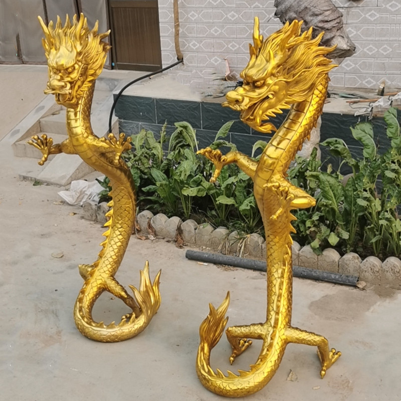 铜龙升龙摆件大号升龙立龙站龙生肖龙家居店铺办公室装饰黄铜龙化图片