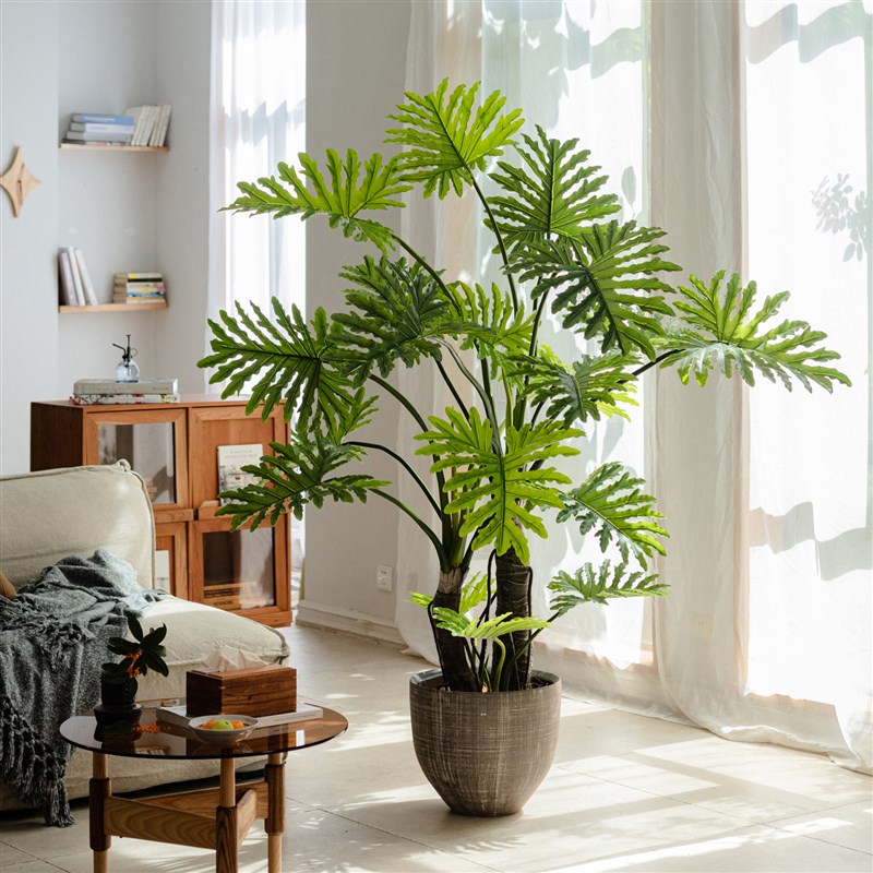 掬涵仿真绿植春羽假树盆栽大型仿生植物室内客厅落地装饰造景摆件
