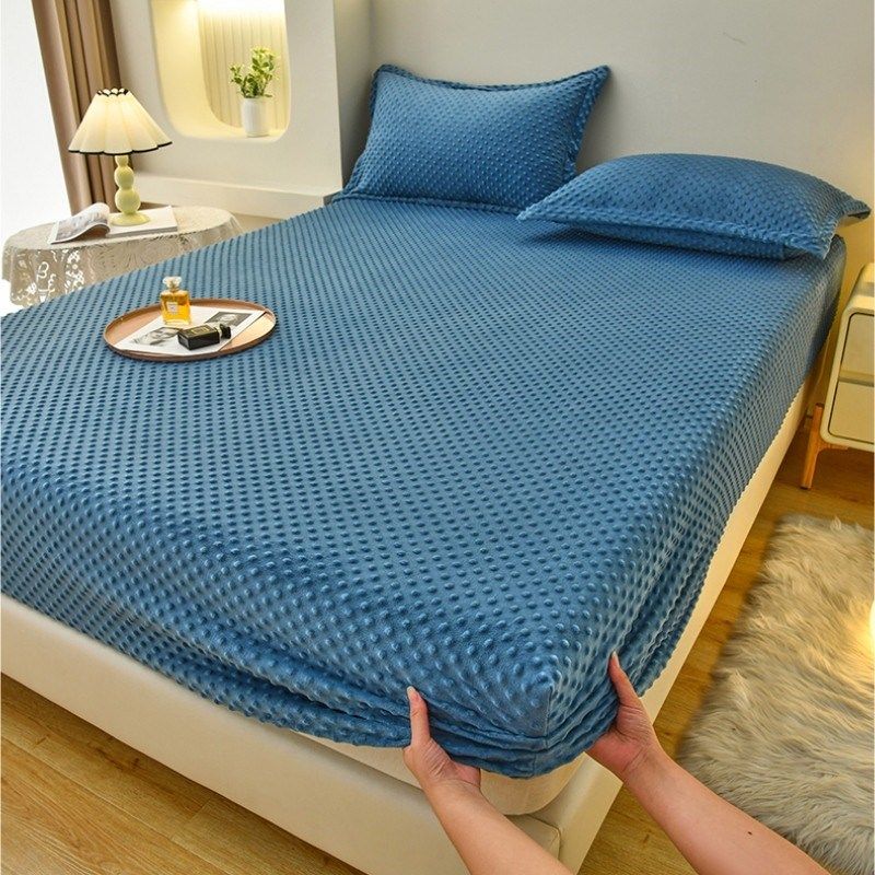 纯色加厚豆豆单件床笠床罩珊瑚绒床垫抗菌保护罩2025年新款,床上用品,床笠,淘宝优惠券,粉丝福利购,淘宝优惠卷