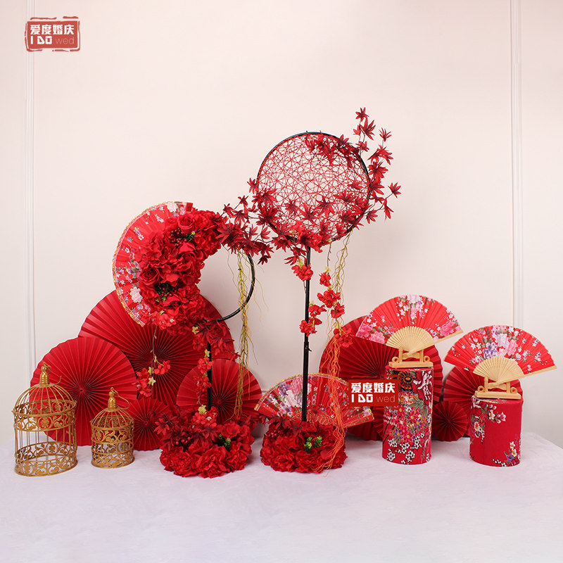 新年春节节日布置金店珠宝店橱窗装饰摆件道具婚礼喜庆氛围布置品