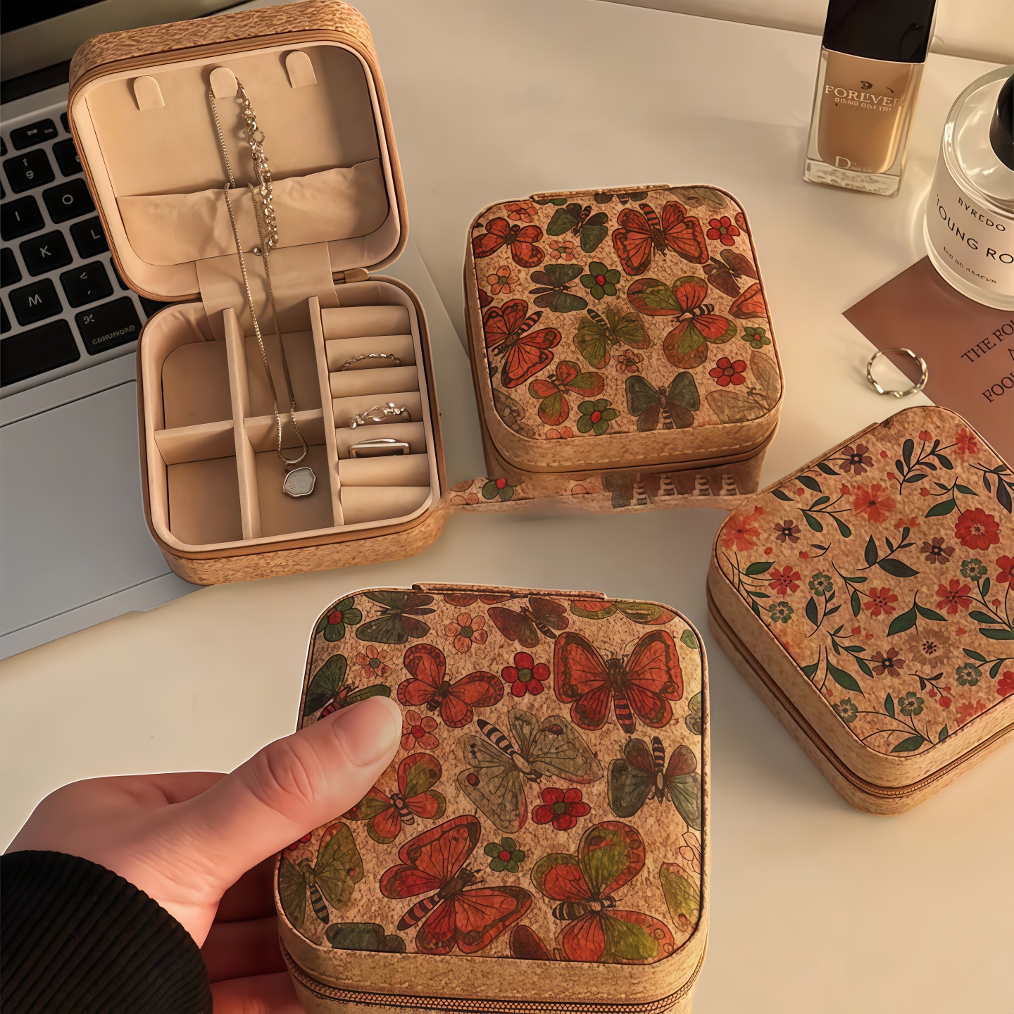 高档复古首饰盒耳环戒指收纳盒