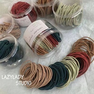 简约头绳女韩版细发圈扎头发不勒发无扎痕橡皮筋气质少女头饰发绳