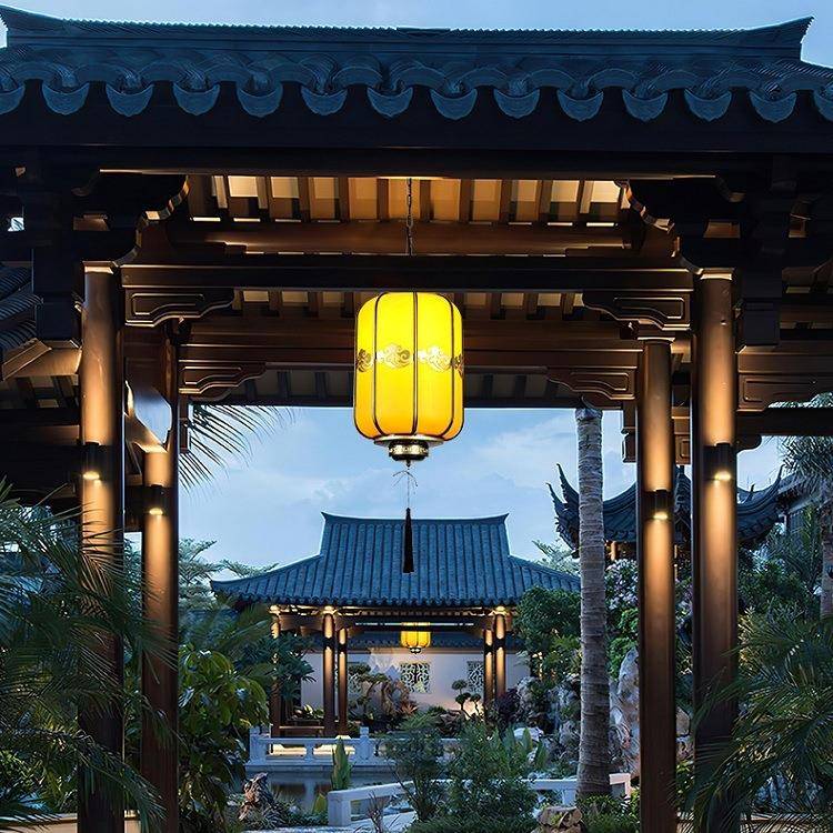 新中式户外吊灯花园走廊庭院灯过道防水入户门口灯别墅凉亭吸顶灯