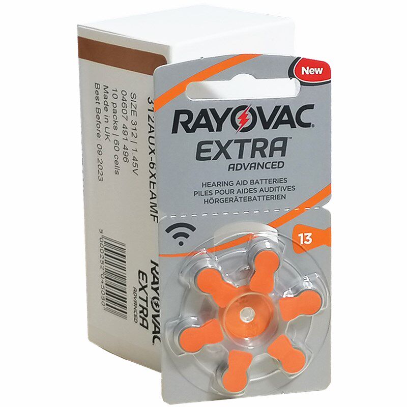 雷特威EXTRA助听器电池A13英国原装进口RAYOVAC纽扣电子PR481.45V