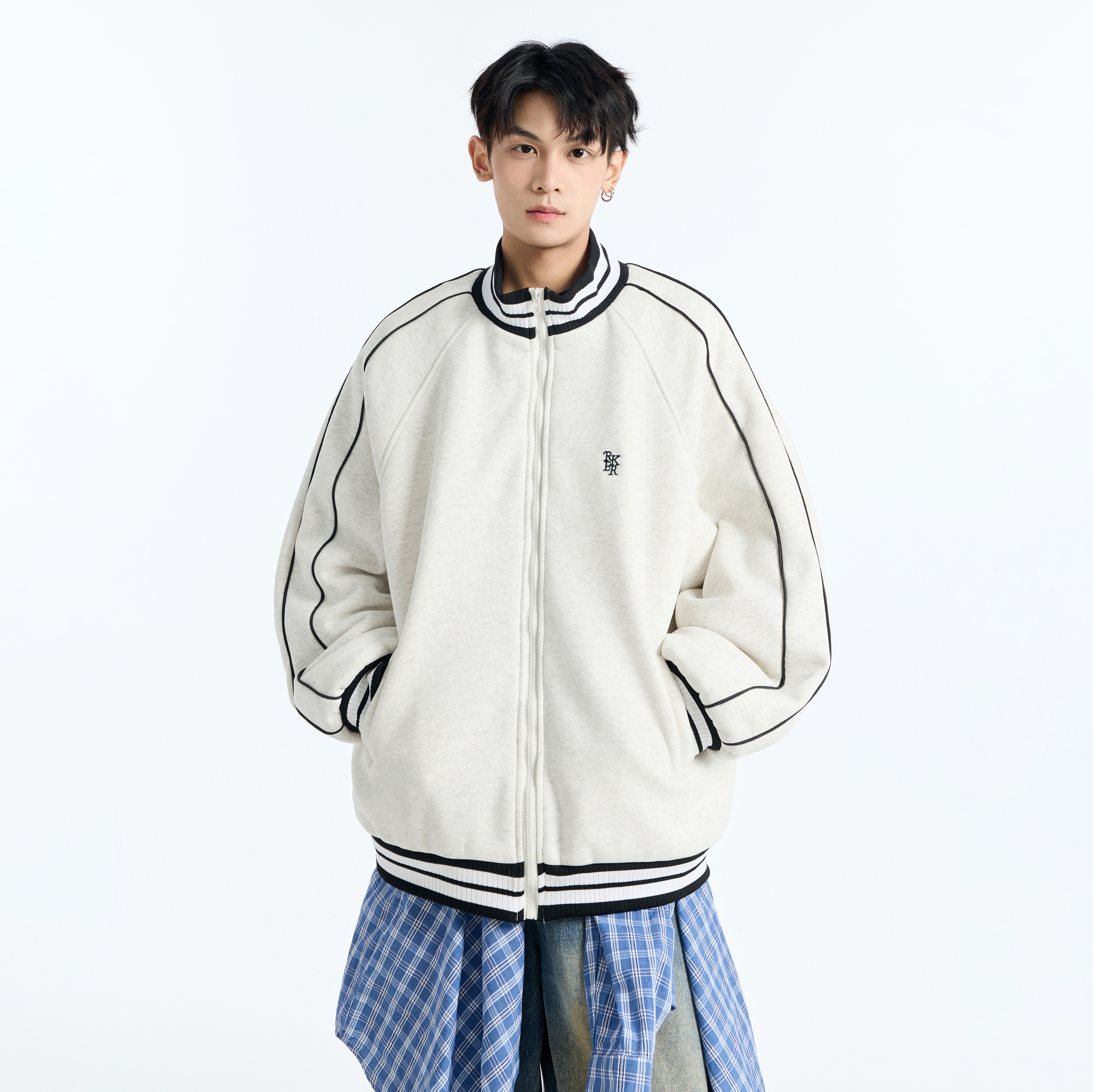 美式复古羊羔毛棉衣外套男潮牌