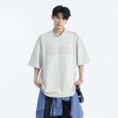 GKKRT潮牌重磅钢印字母短袖 复古宽松休闲圆领上衣 美式 T恤男款 夏季