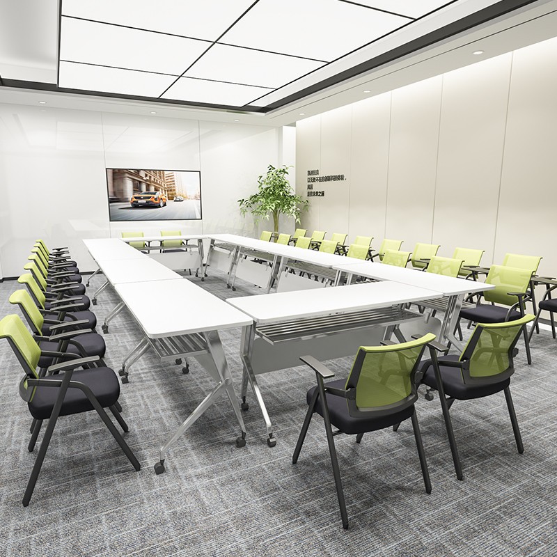 培训椅带桌板会议室培训桌椅一体凳子可折叠椅办公会议椅带写字板