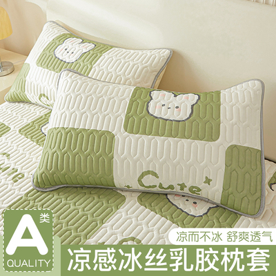 冰丝枕套一对装乳胶凉席枕头套夏季48cmx74cm整枕头芯内胆套单个2