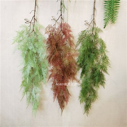 仿真软胶雾凇挂绿植壁挂吊兰垂吊植物蕨类墙壁管道吊顶装饰蕨叶