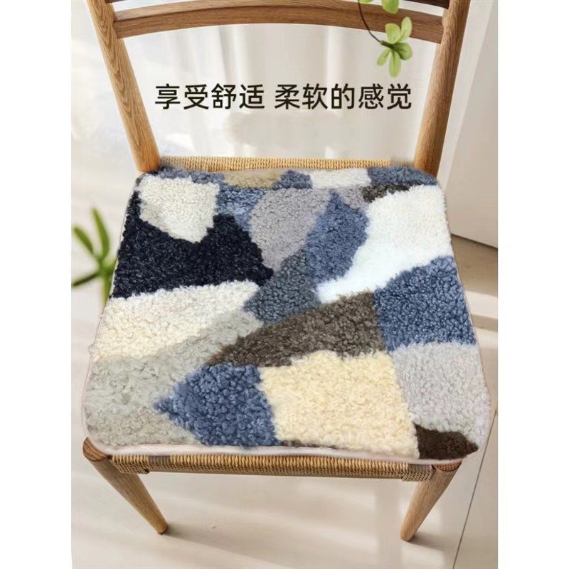 【皮毛一体汽车坐垫】纯羊毛沙发垫餐椅学生办公室椅垫汽车三件套