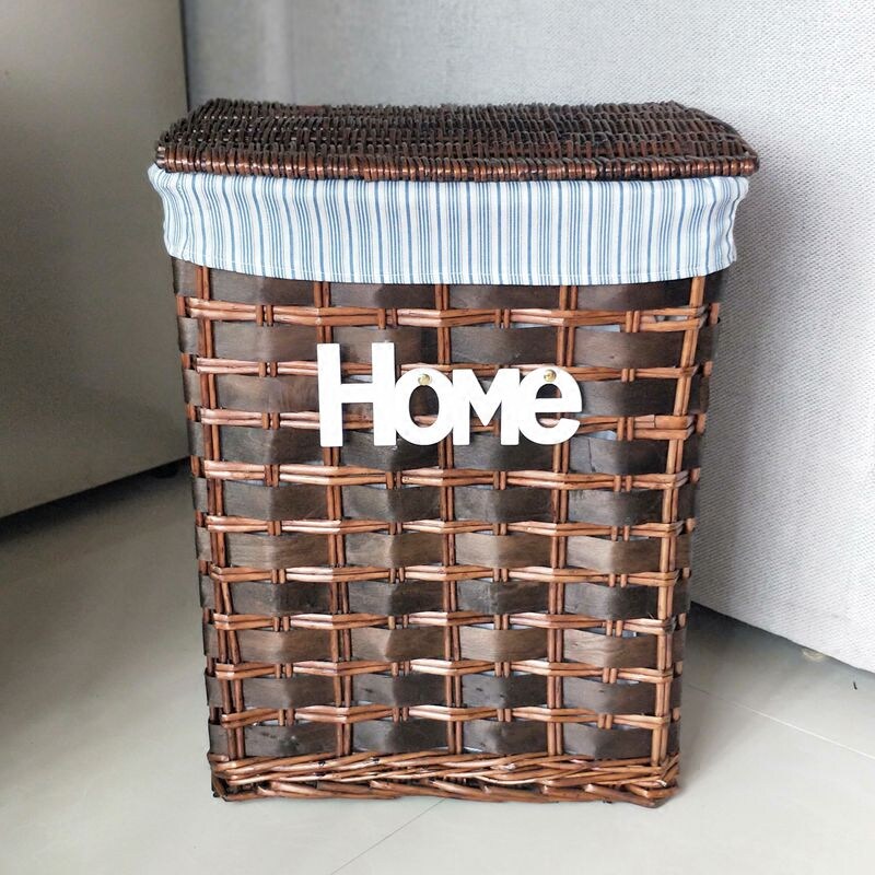 2018新品脏衣篮藤编有盖收纳箱大号脏衣篓脏衣服衣物收纳筐收纳篮