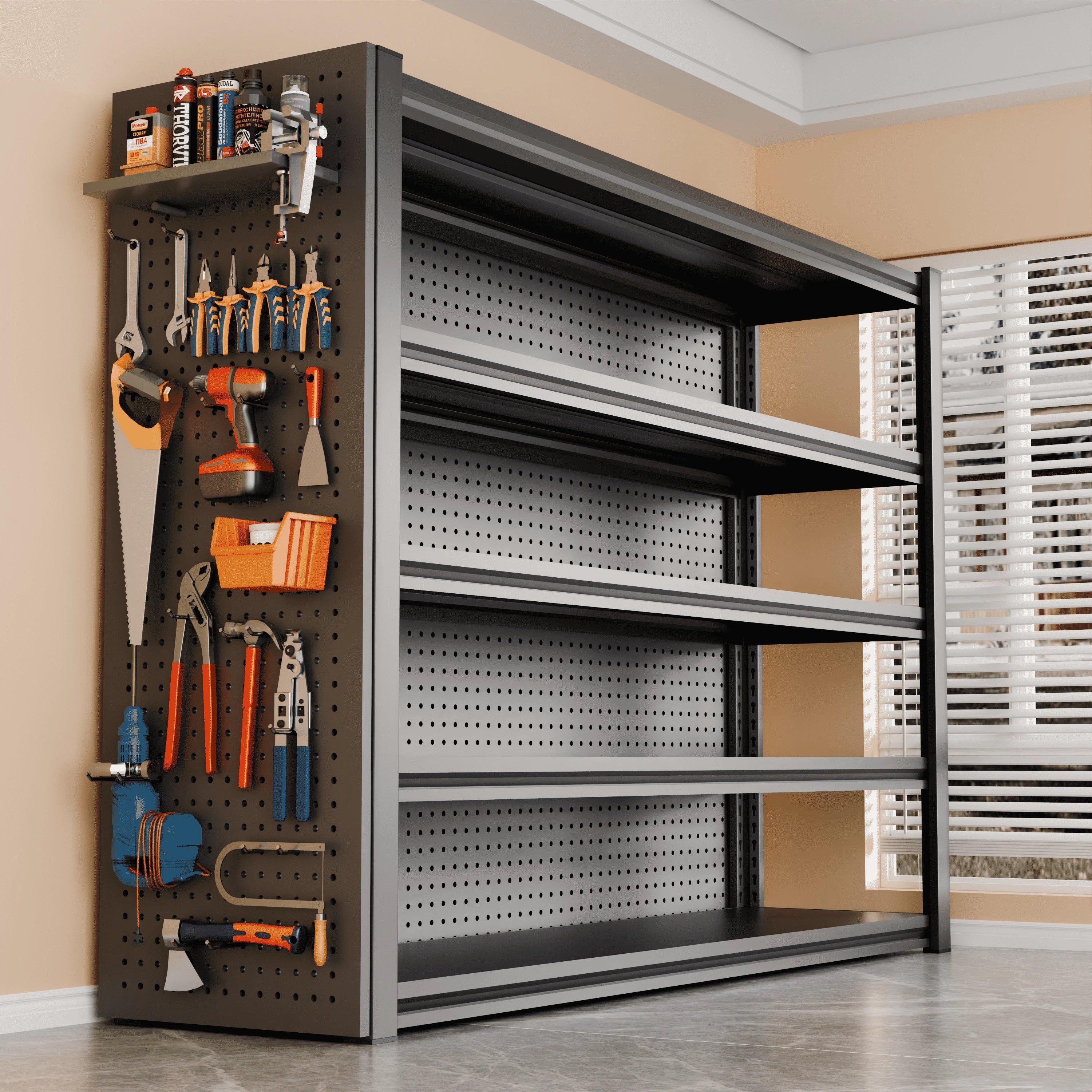 家用货架多层置物架洞洞板落地多功能阳台货架快递架子角钢收纳架,商业/办公家具,置物架/陈列架/储物架/展示架,淘宝优惠券,粉丝福利购,淘宝优惠卷