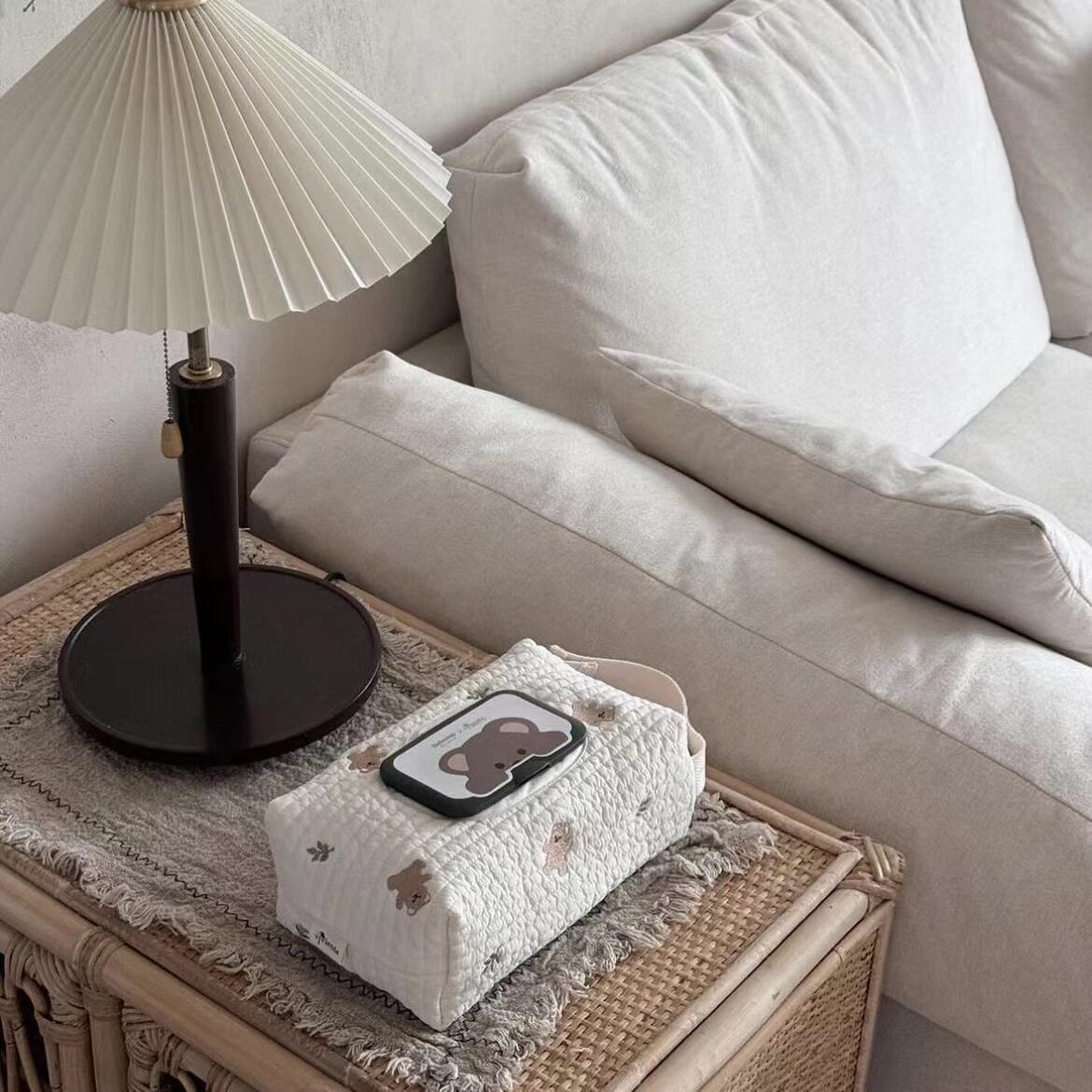 in风大容量抽取式旅行翻盖手提收纳袋棉纸巾盒湿巾收纳包