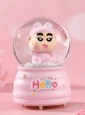 爆款水晶球摆件可爱卡通少儿生日礼物小号发光玩具桌面装饰品