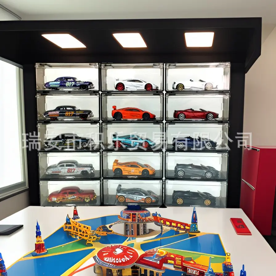 展示盒透明防尘可叠加收藏少儿合金小汽车模型卡收纳盒