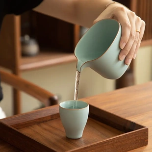 德化陶瓷【茶杯】圆闻香杯70ml/汝窑/天青色/高档客杯/品茗杯