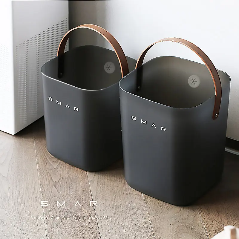 带手提盖垃圾桶家用厨房专用可拎手小清洁桶厨余长方形大号清洁