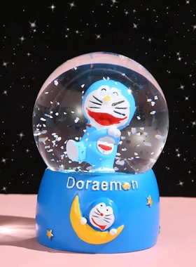 日式卡通水晶球小号发光水球学生礼物少儿玩具玻璃球摆件