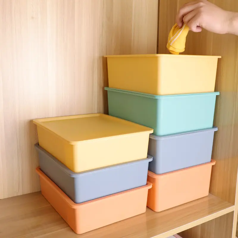 家用塑料收纳盒加厚内衣分格宿舍衣柜内裤文胸袜子桌面带盖整理盒