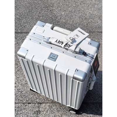 airway铝框行李箱女20寸登机箱万向轮拉杆箱24PC大容量旅行箱TSA