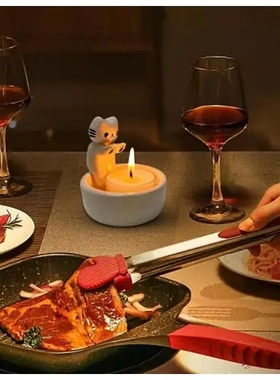 artoon kitten le hol卡通小猫蜡烛台装饰品家居摆件