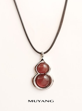 新年复古赤葫吊坠项链女毛衣链