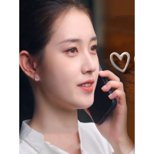 盛夏芬德拉白清玫郭宇欣同款爱心耳钉女款百搭耳环轻奢高级感耳饰