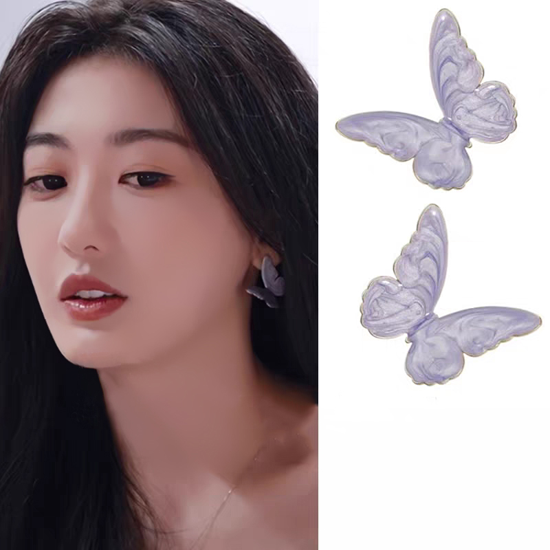 心动的信号孙乐言同款蝴蝶耳环女