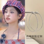 爆款 沈月中餐厅同款 素圈耳环女2025新款 耳钉度假风轻奢高级感耳饰