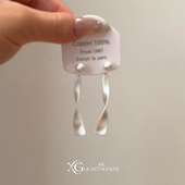 冷淡风银色哑光拉丝波浪丝带耳钉女简约百搭气质耳环小众设计耳饰