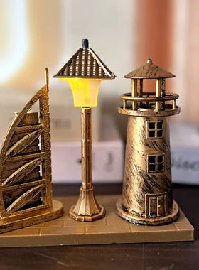 创意仿古帆船笔筒摆件 学生礼品白色沙漏双色摆件