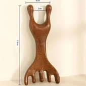 新款 仿檀按摩梳经络五爪梳两用鼻刮鹿角梳耙子长柄塑料款