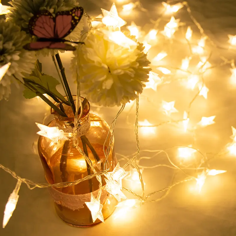 网红电池usb星星灯 3米 6米 10米长 圆球灯串led大星星灯帘