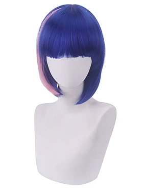 刺客伍六七假发   短发混蓝色假发