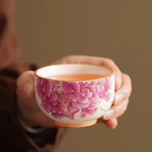 温感变色禅定主人杯单杯品茗杯个人杯茶盏功夫茶具陶瓷家用