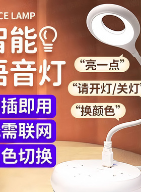 智能语音控制小夜灯泡USB声控感应卧室床头灯睡眠家用2025新款灯