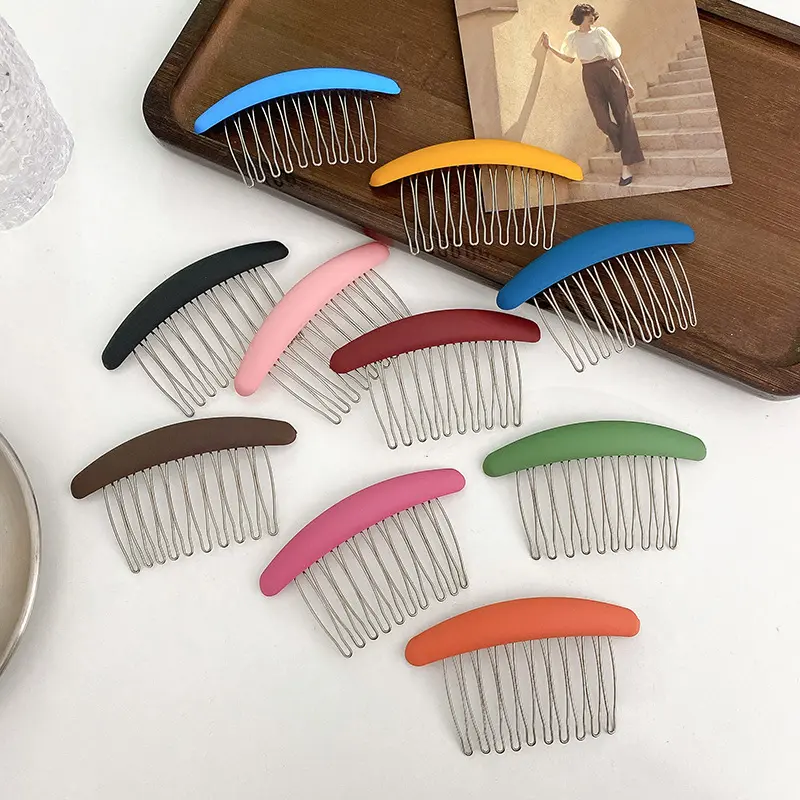 韩式气质莫兰迪发梳插梳防滑碎发刘海梳痕发夹女头饰发饰品