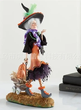 定制树脂工艺品摆件万圣节女巫摆饰新款节日树脂摆件定做